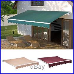Patio Manual Retractable Deck Awning Sun Shade Shelter Canopy Outdoor 3 Colors
