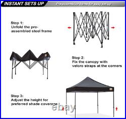 Patio Pop up Canopy Tent 10X10 Commercial-Series (Black)