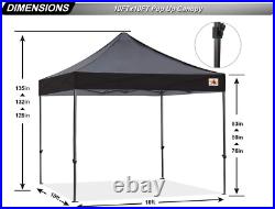 Patio Pop up Canopy Tent 10X10 Commercial-Series (Black)