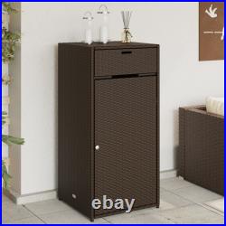 Patio Storage Cabinet Tool Organizer Outdoor Furniture Poly Rattan vidaXL