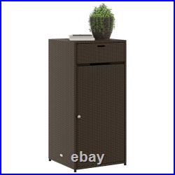 Patio Storage Cabinet Tool Organizer Outdoor Furniture Poly Rattan vidaXL