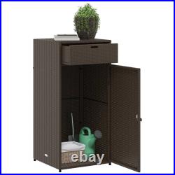 Patio Storage Cabinet Tool Organizer Outdoor Furniture Poly Rattan vidaXL