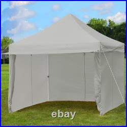 Patiojoy 5 Height Adjust Folding Tent 10x10ft Pop up Gazebowith Awning Grey