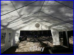 Peaktop 26x20 Outdoor Garage Carport Canopy Gazebo Party Tent White