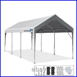 Peaktop Outdoor 10x20ft Carport Adjustable Heights Shed Canopy Car Shelter Tent