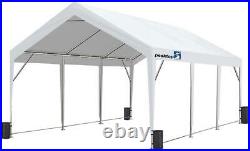 Peaktop Outdoor 12x20ft White Carport Car Shelter Heavy Duty Canopy Shed Garage