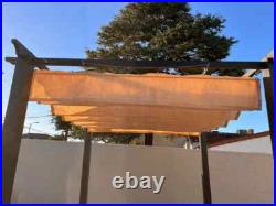 Permeable Retractable Wave Shade Canopy Replacement for Wood Pergola withHardwares