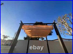 Permeable Retractable Wave Shade Canopy Replacement for Wood Pergola withHardwares