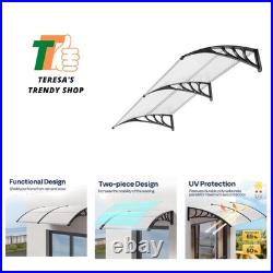 Polycarbonate Window Door Awning Spliced Canopy Transparent with Black Bracke