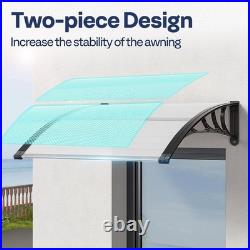 Polycarbonate Window Door Awning Spliced Canopy Transparent with Black Bracke