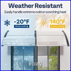 Polycarbonate Window Door Awning Spliced Canopy Transparent with Black Bracke