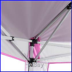 Pop Up 10'X10' Outdoor Party Canopy Wedding Tent Pink Patio Gazebo with4 Side Wall