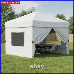 Pop Up Canopy 10 X 10 Ft Waterproof PORTABLE Shade Tent White Outdoor