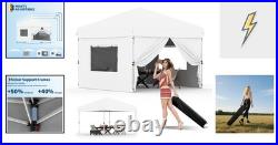 Pop Up Canopy 10 X 10 Ft Waterproof PORTABLE Shade Tent White Outdoor