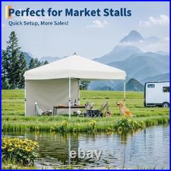 Pop Up Canopy 10 X 10 Ft Waterproof PORTABLE Shade Tent White Outdoor