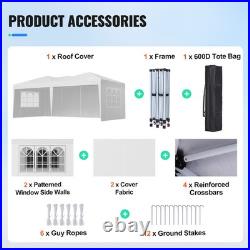 Pop Up Canopy 10 x 20 FT Pop Up Gazebo Tent with 3 Sidewalls & 2 Windows