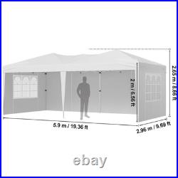 Pop Up Canopy 10 x 20 FT Pop Up Gazebo Tent with 3 Sidewalls & 2 Windows