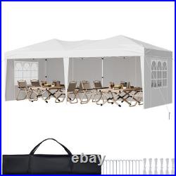 Pop Up Canopy 10 x 20 FT Pop Up Gazebo Tent with 3 Sidewalls & 2 Windows