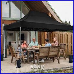 Pop Up Canopy 10x15' Heavy Duty Commercial Tent Adjustable Instant Canopy Black