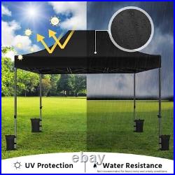 Pop Up Canopy 10x15' Heavy Duty Commercial Tent Adjustable Instant Canopy Black