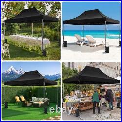 Pop Up Canopy 10x15' Heavy Duty Commercial Tent Adjustable Instant Canopy Black