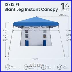 Pop Up Canopy 12x12 Folding Tent Protable Ez up Gazebo Party Tent with1pc Sidewall