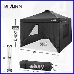 Pop Up Canopy Tent 10'X10' Gazebo Canopy with 3 Adjustable Height & 4 Sidewalls