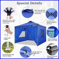 Pop Up Canopy Tent 10x10'' Outdoor Canopy Gazebo with 4 Removable Sidewalls Blue