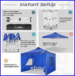 Pop Up Canopy Tent 10x10'' Outdoor Canopy Gazebo with 4 Removable Sidewalls Blue