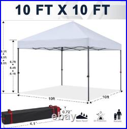 Pop Up Canopy Tent 10x10Ft Waterproof UV Protective Metal Frame