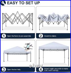 Pop Up Canopy Tent 10x10Ft Waterproof UV Protective Metal Frame