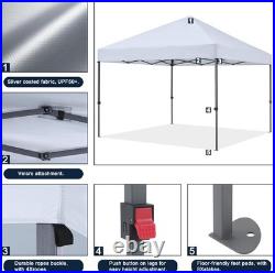 Pop Up Canopy Tent 10x10Ft Waterproof UV Protective Metal Frame