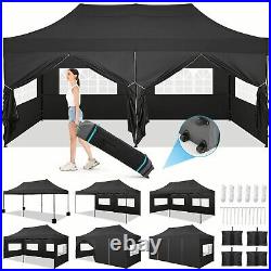 Pop Up Canopy Tent 10x20 Heavy Duty with 6 Removable Sidewalls for Parties Gazebo