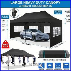 Pop Up Canopy Tent 10x20 Heavy Duty with 6 Removable Sidewalls for Parties Gazebo