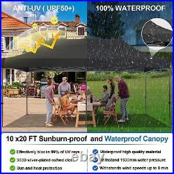 Pop Up Canopy Tent 10x20 Heavy Duty with 6 Removable Sidewalls for Parties Gazebo