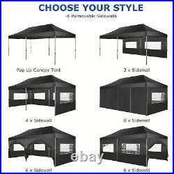 Pop Up Canopy Tent 10x20 Heavy Duty with 6 Removable Sidewalls for Parties Gazebo