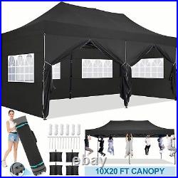 Pop Up Canopy Tent 10x20 Heavy Duty with 6 Removable Sidewalls for Parties Gazebo