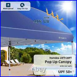 Pop Up Canopy Tent 10x20Heavy Duty Outdoor Canopy Gazebo with6 Removable Sidewalls