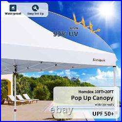 Pop Up Canopy Tent 10x20Heavy Duty Outdoor Canopy Gazebo with6 Sidewalls+Bags NEW