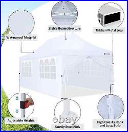 Pop Up Canopy Tent 10x20Heavy Duty Outdoor Canopy Gazebo with6 Sidewalls+Bags NEW