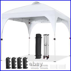 Pop Up Canopy Tent, 8x8ft Portable Instant Adjustable Canopy with Wheeled Bag
