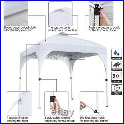 Pop Up Canopy Tent, 8x8ft Portable Instant Adjustable Canopy with Wheeled Bag