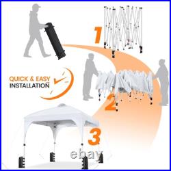 Pop Up Canopy Tent, 8x8ft Portable Instant Adjustable Canopy with Wheeled Bag