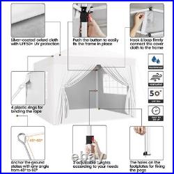 Pop Up Canopy Tent With4 Sidewalls 8x8 Camping Instant Adjustable Canopy withSandbag