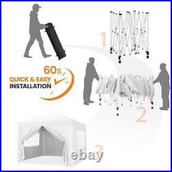 Pop Up Canopy Tent With4 Sidewalls 8x8 Camping Instant Adjustable Canopy withSandbag