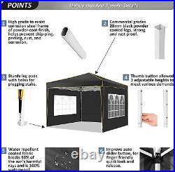 Pop Up Canopy Tent with 4 Removable Sidewalls 10x10'' Tent Event Beach Gazebo