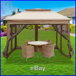 Pop Up Canopy Tent with Mesh Sidewall Adjustable Outdoor Gazebos