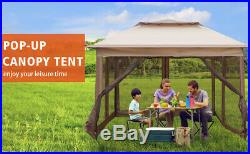 Pop Up Canopy Tent with Mesh Sidewall Adjustable Outdoor Gazebos