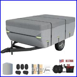 Pop Up Folding Camper Cover, Upgraded 8 Layers Top Fits 10 to 12 Fits 10-12FT