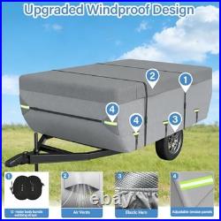 Pop Up Folding Camper Cover, Upgraded 8 Layers Top Fits 10 to 12 Fits 10-12FT